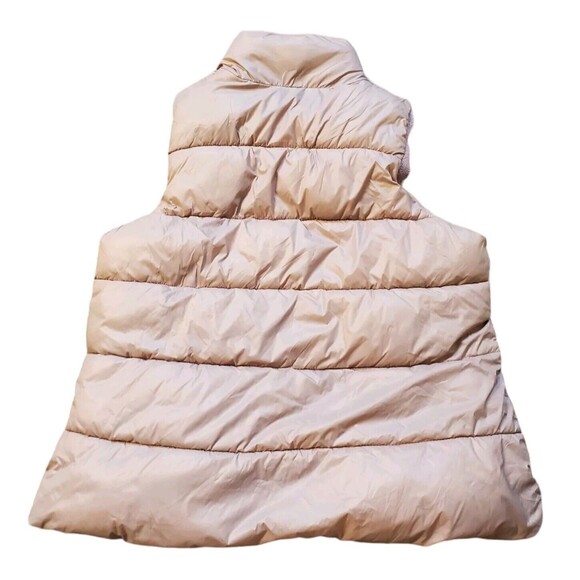 OLD NAVY Vest Women Large Pink Puffer Fleece Lined Winter Zip Pockets Cozy FLAW - Picture 2 of 5